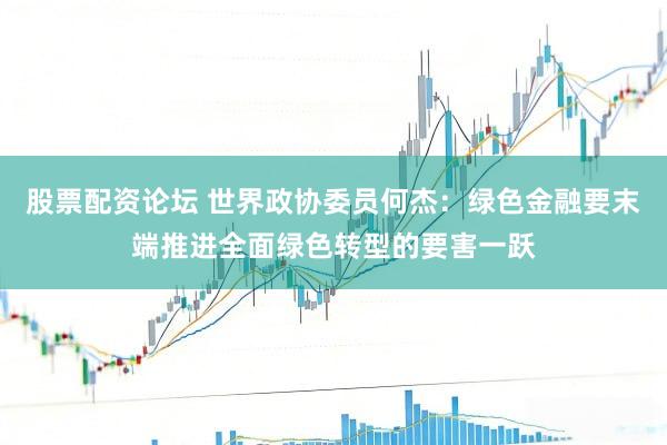 股票配资论坛 世界政协委员何杰：绿色金融要末端推进全面绿色转型的要害一跃